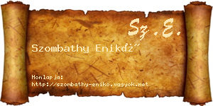 Szombathy Enikő névjegykártya