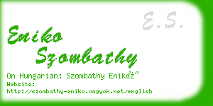 eniko szombathy business card